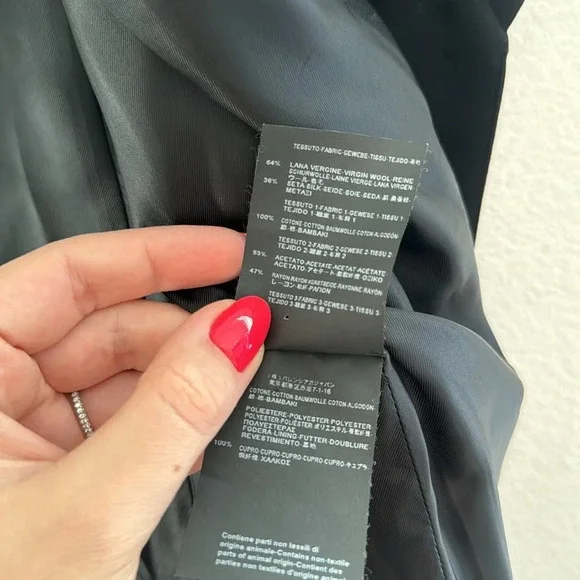 Balenciaga Virgin Wool Black Coat